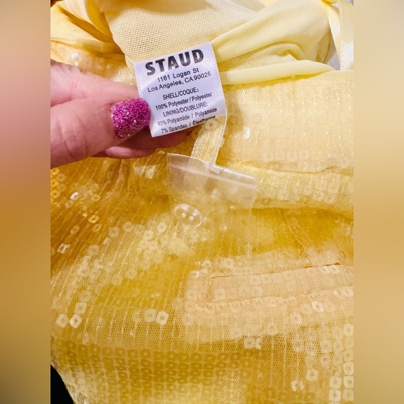 STAUD Sequined Luisa Pants in Yellow - Picture 11 of 13